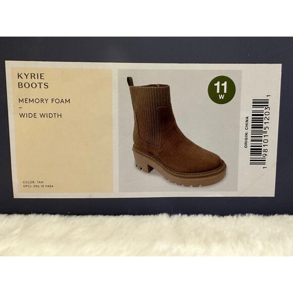 Universal Thread Women's Kyrie Chelsea Boots Size 11 Wide Tan Chunky Ankle Sock - Picture 11 of 13